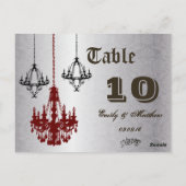 Chandelier rouge et noir Numéro de table (Dos)