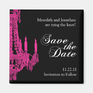 Chandelier Save the Date Magnet Magneet