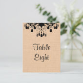 Chandelier sur Burlap Numéro de table (Debout devant)