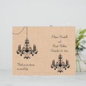 Chandelier sur le programme de mariage Burlap (Debout devant)