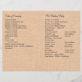 Chandelier sur le programme de mariage Burlap (Dos)