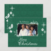 Chandelier vert Famille de Noël Carte postale (Devant / Derrière)
