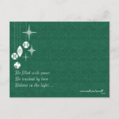 Chandelier vert Famille de Noël Carte postale (Dos)