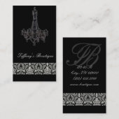 Chandelier vintage Damask cartes de visite (Devant / Derrière)