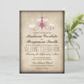 Chandelier vintage Invitations de mariage rustique (Debout devant)