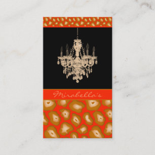 Chandelier Visitekaartje Leopard Animal Sinaasappe