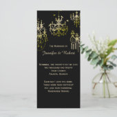 Chandeliers d'or sur Black Posh Wedding Programme (Debout devant)