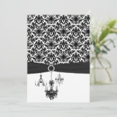 Chandeliers en damas noir blanc Faire-part de mari (Debout devant)