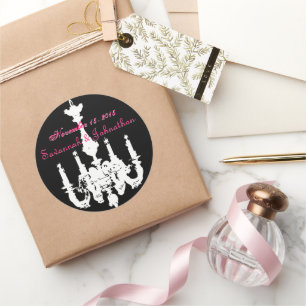 Chandeliers Vintages rose Fuchsia Stickers de mari