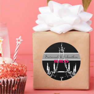 Chandeliers Vintages rose Fuchsia Stickers de mari