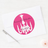 Chandeliers Vintages rose Fuchsia Stickers de mari (Enveloppe)