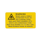 Chandelle cire d'abeille Étiquette d'avertissement (Devant)