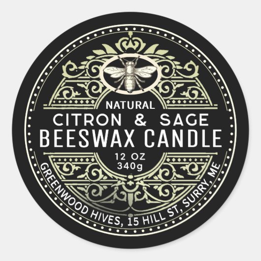 Chandelle de cire d'abeille Heraldic Étiquette de  (Devant)