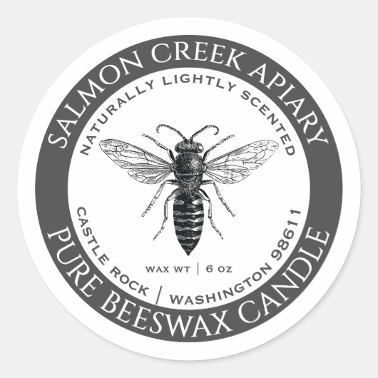 Chandelle de cire d'abeille Queen Étiquette apicul (Devant)