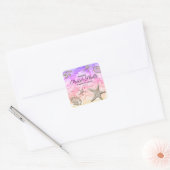 Chandelle de plage Starfish Pastel Shells Sticker  (Enveloppe)