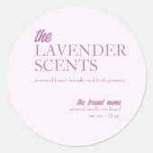 Chandelle moderne Lavender autocollant rond (Devant)