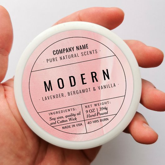 Chandelle rose maison Stickers Étiquette produit