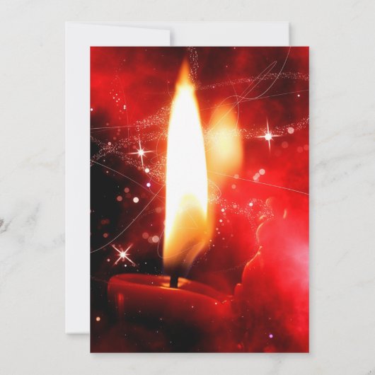 Chandelle rouge unique Fête de Noël Invitation (Dos)