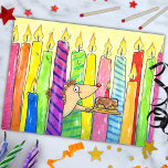 Chandelles Bonne carte postale d'anniversaire par<br><div class="desc">Envoyez à quelqu'un cette jolie carte de hérisson pour lui souhaiter un joyeux anniversaire.</div>