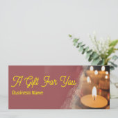 Chandelles Carte de certificat cadeau de nom d'ent (Debout devant)