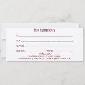 Chandelles Carte de certificat cadeau de nom d'ent (Dos)