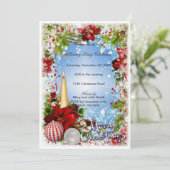 Chandelles de neige Baubles Invitation de fête de  (Debout devant)