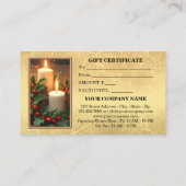 Chandelles de Noël classique en or Holly Carte cad (Dos)