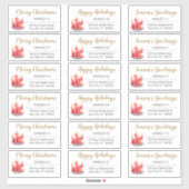 Chandelles Plateau Noël Étiquettes de adresse de v (Feuille)