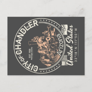CHANDLER ARIZONA - LOCOMOTIVE - RAILROAD BRIEFKAART