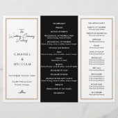 Chanel-geïnspireerd Tri-Fold bruiloft programma (Voorkant)