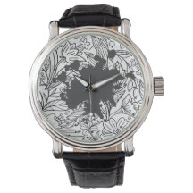 "Chanel Lady stijl" bloemenpatroon Horloge