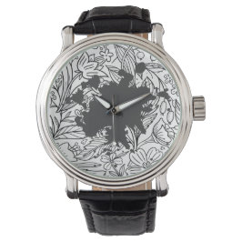 "Chanel Lady stijl" bloemenpatroon Horloge