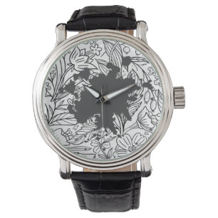 "Chanel Lady stijl" bloemenpatroon Horloge