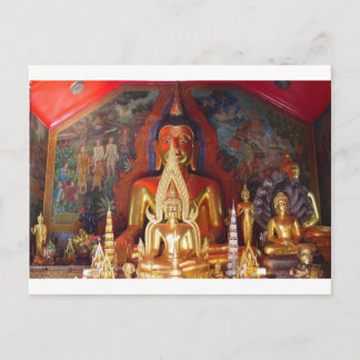 Chang Mai Buddhist Temple Thailand Gold Buddha Briefkaart