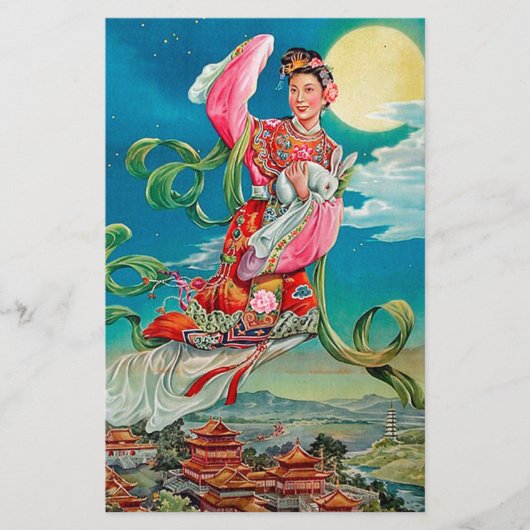Chang'e 嫦 娥 vliegen naar de Moon Chinese Moon Godd Briefpapier (Voorkant)