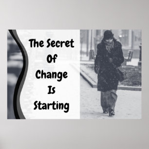 "Change" Inspirerend Wall Art Poster