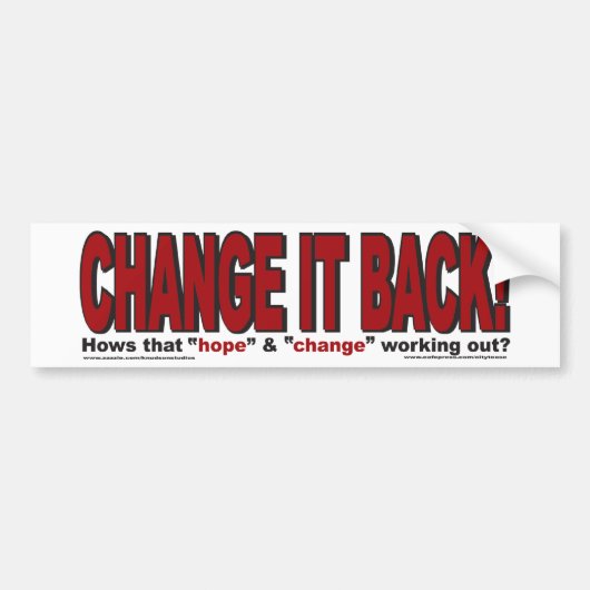 CHANgE-IT-BACK Bumpersticker (Voorkant)