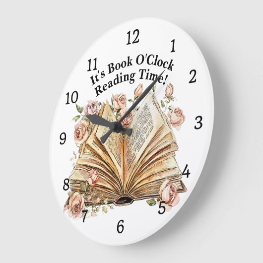 Change Text - It's Book O'Clock Reading Time Grote Klok (Hoek)