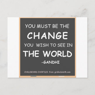 Change-World-Gandhi Briefkaart