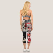 'Changement climatique' leggings capri rouge & noi (Verso)