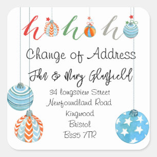 Changement d'adresse autocollant Noël