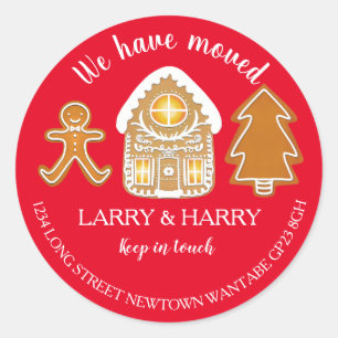 Changement d'adresse autocollant Noël pain d'épice