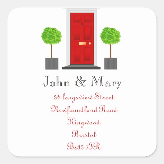 Changement d'adresse autocollant porte avant (Devant)