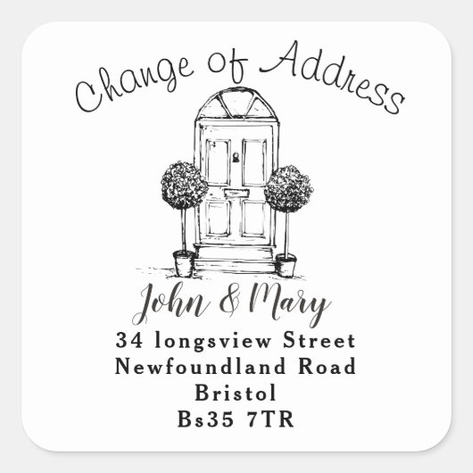 Changement d'adresse autocollant porte avant (Devant)