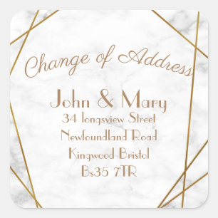 Changement d'adresse autocollant retour marbre d'a