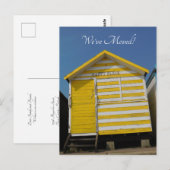 Changement d'adresse cabane de plage carte postale (Devant / Derrière)