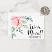 Changement d'adresse Carte de Faire-part Floral Mo (Devant/Arrière en situation)