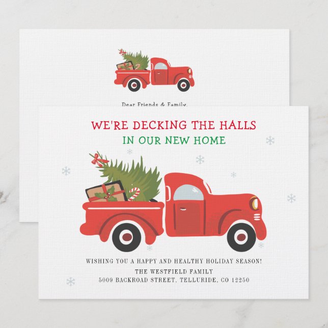 Changement d'adresse de Noël Faire-part de déménag (Devant / Derrière)