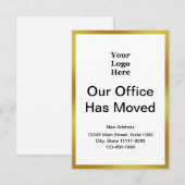 Changement d'adresse d'entreprise Modèle Gold et W (Devant / Derrière)