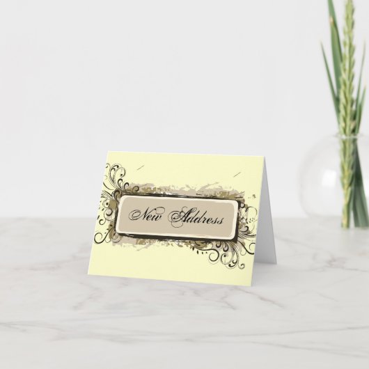 Changement d'adresse floral abstrait le faire-part (Devant)